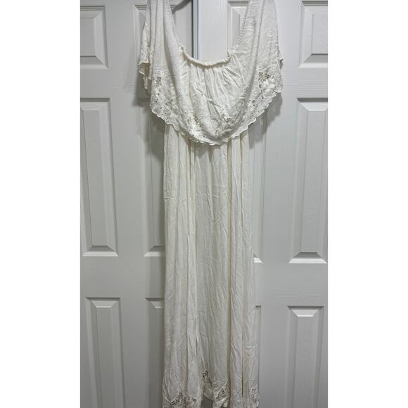 Fillyboo “Wonder Years” Maxi Dress Off White Embroidered Size Small - Picture 6 of 6